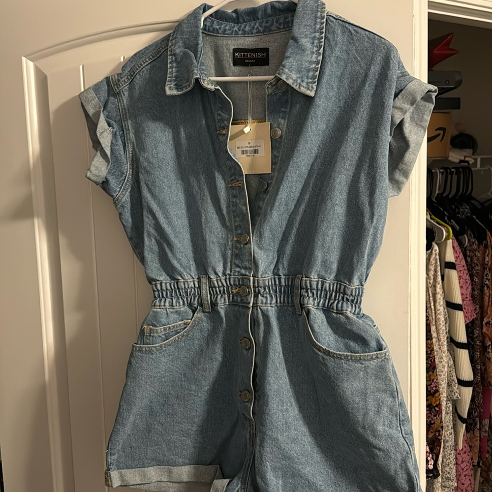 Cinched Waist Denim Romper! NWT
